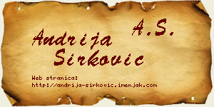 Andrija Sirković vizit kartica